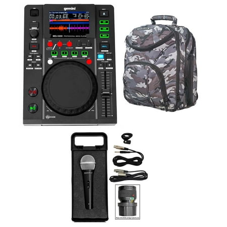 Gemini MDJ-600 Tabletop USB/CD Media Player DJ MIDI Controller+Mic+CAMOPACK