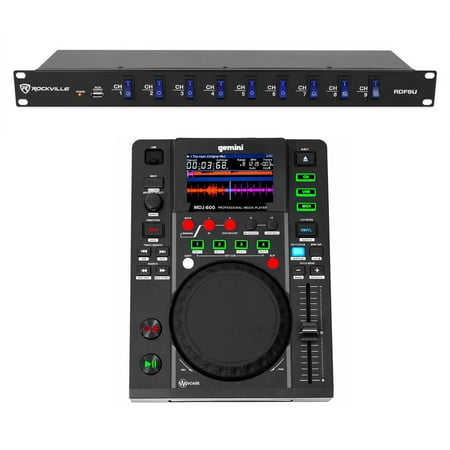 Gemini MDJ-600 Tabletop USB/CD Media Player DJ MIDI Controller + Power Strip