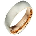 thumbnail image 1 of Gemini Matt and Polish Women's Plain Two Tone Rose Gold Titanium Wedding Ring width 5mm US Size 4.5 Valentine's Day Gift, 1 of 5