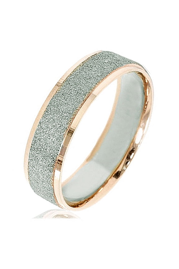 Men's 18K Gold Filled Anniversary Wedding Titanium Ring width 8mm US Size 12.25 Valentine's Day Gift