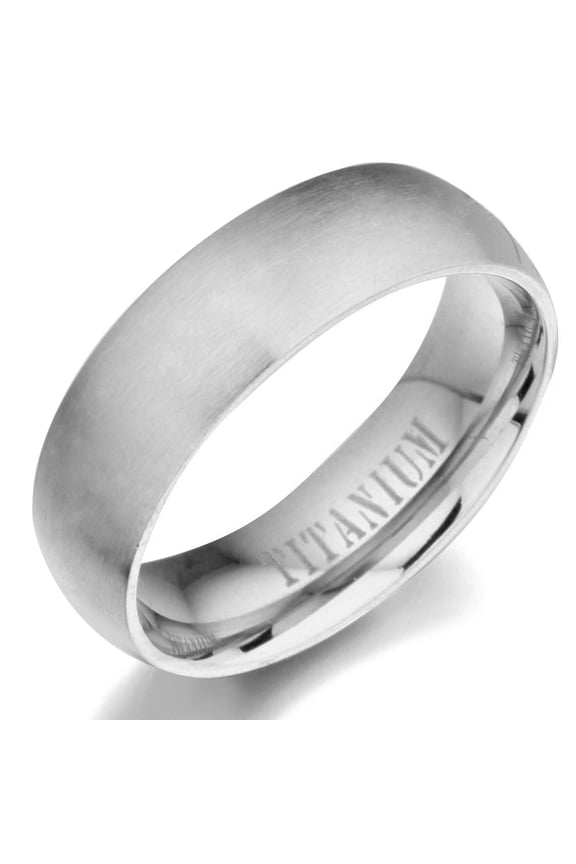 Men's Plain Matte & Polish Anniversary Titanium Wedding Ring width 7mm Valentine's Day Gift