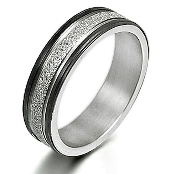 Gemini Men's Two Tone Promise Anniversary Couple Wedding Titanium Ring width 6mm US Size 9 Valentine's Day Gift