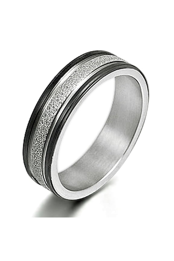 Men's Two Tone Promise Anniversary Couple Wedding Titanium Ring Width 6mm Valentine's Day Gift