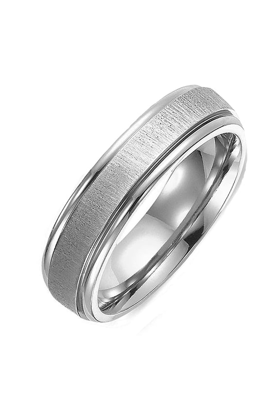 Men's or Women's Matt & Polish Anniversary Wedding Titanium Ring width 4mm US Size 6.75 Valentine's Day Gift