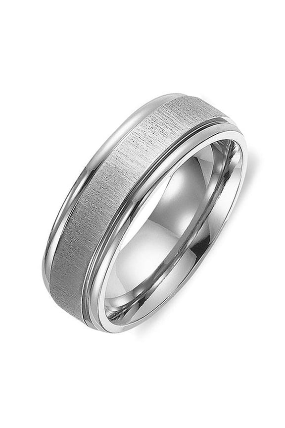 Men's or Women's Matt & Polish Anniversary Wedding Titanium Ring width 6mm Valentine's Day Gift