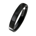 thumbnail image 1 of Gemini Plain Flat Court Black Titanium Anniversary Wedding Ring width 4mm US Size 5.25 Valentine's Day Gift, 1 of 5