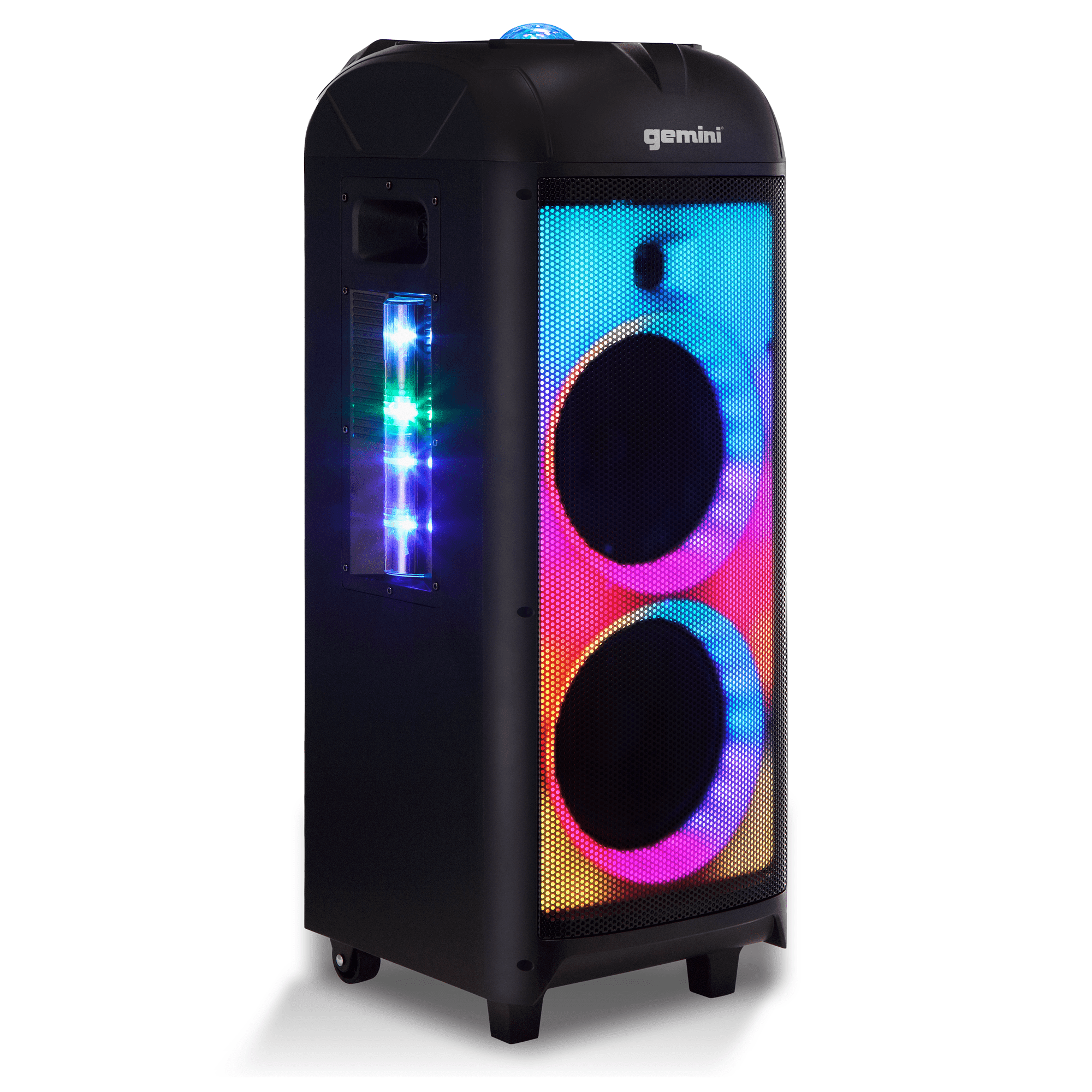 Gemini GPLT-360 Portable Bluetooth Party Speaker with 360 LED Lights, 1000W Peak Power, Wireless Mic & Guitar Inputs, TWS Pairing, 4+ Hour Battery - Ultimate Party Sound System