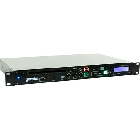 Gemini Professional Rackmount CD Player - DJ CD Player with Pitch Control, USB Media Player, Anti-Shock Technology, XLR/RCA Outputs, Remote Control for Venues, Studios & Events (CDMP-1500)