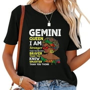 Gemini Queen May Or June Birthday Zodiac Sign Gemi Women's Graphic Tee Shirt, Stylish Short Sleeve Top for Summer