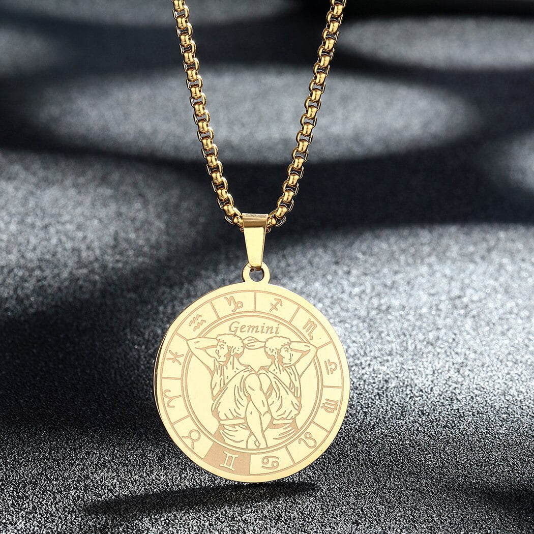 Mens Gold Or Silver Small Round St Christopher Necklace By LILY & ROO |  notonthehighstreet.com