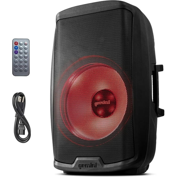 Gemini AS-2115BT-LT 15" 2,000W Powered Loudspeaker With Bluetooth and LED Lights