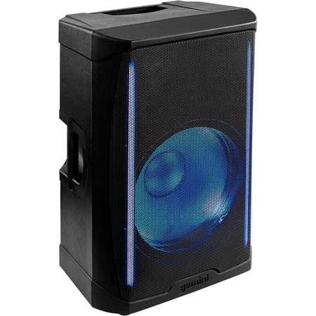 Gemini Sound GD-L115BT Powered LED Lit 1000W 2-Way Linkable Bluetooth PA Speaker with 3 Channel Mixer