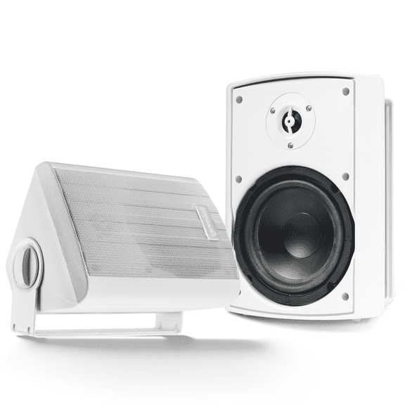 Gemini GHSI Series GHSI-W650BT-PR Outdoor Bluetooth 300-Watt-Peak Outdoor Speaker Set with Mounting Brackets and Remote, 2 Count (White), GHSI-W650BT-PR-WHT