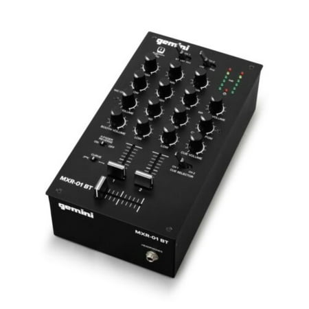 gemini MXR-01BT 2-Channel Professional DJ Mixer with Bluetooth Input - Black - Black
