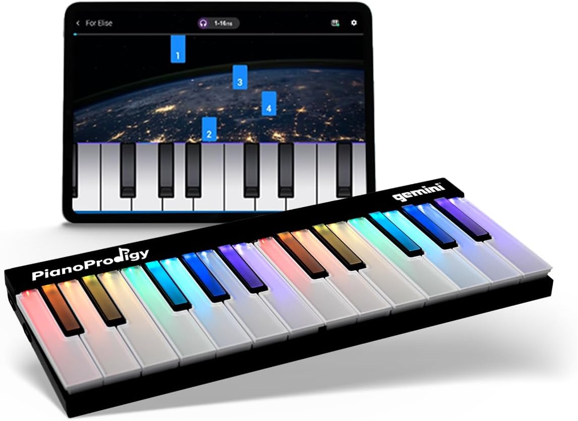 Gemini Sound PianoProdigy 24Key LightUp Wireless MIDI Keyboard