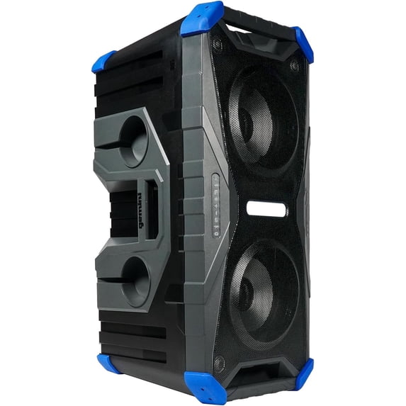 Gemini Sound SoundSplash 400W Floating Waterproof Wireless Bluetooth Speaker, LED Light Show, Dual 8 Woofers & NFC Pairing - Perfect for Pool Parties, Beach, Travel & Home Fun Blue/Gray