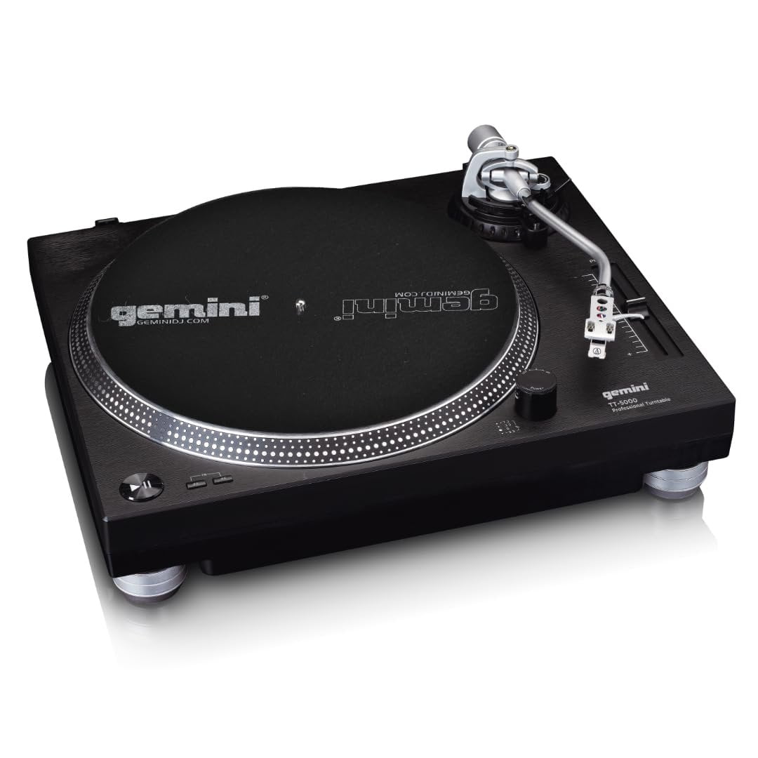 Gemini Sound TT-5000 High Torque Direct-Drive Turntable with USB - Digitize Vinyl, Built-in Phono Preamp, 33/45/78 RPM, Pitch Control, DJ Ready