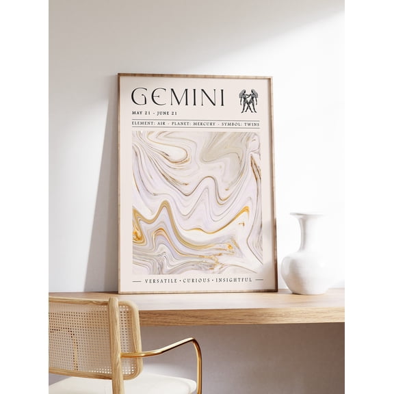 Gemini Star Sign Zodiac Astrology Birthday Boho Spiritual Bedroom Art Print Unframed Paper Print