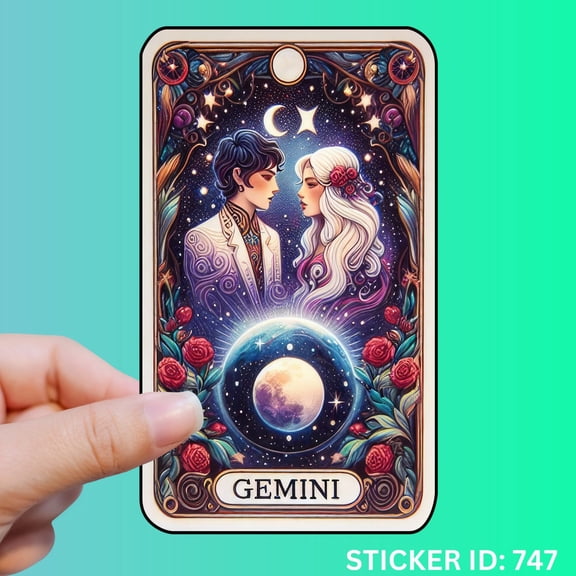 Gemini Tarot Card Tarot Fantasy Zodiac Astrology Fortune Teller Tarot Sticker