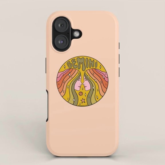 Gemini Twins Zodiac Tough Phone Case for Apple iPhone, Polycarbonate and TPU