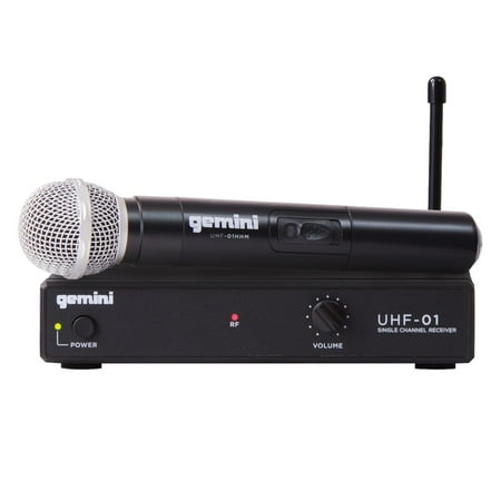 Gemini UHF-01M-F1 Single-Channel UHF Wireless Microphone System With Handheld Microphone