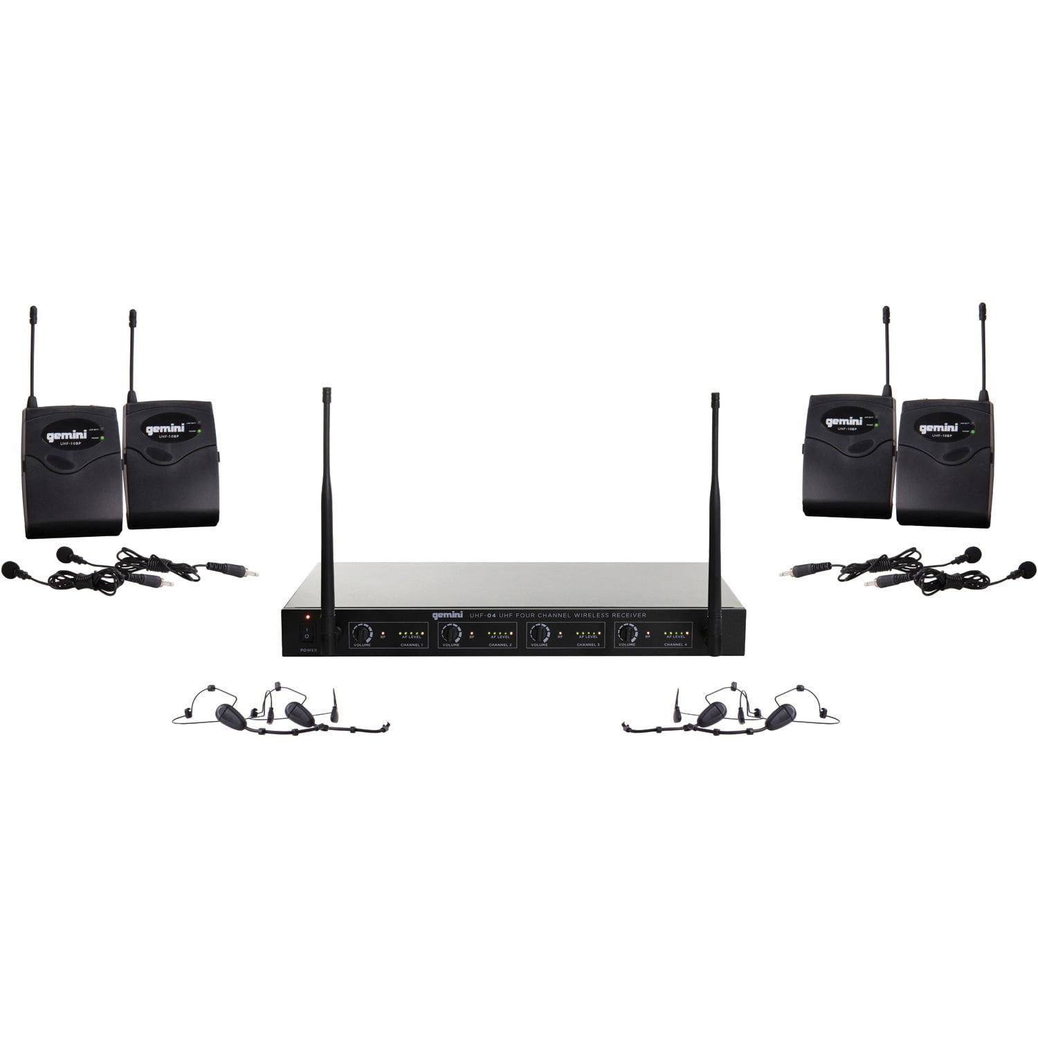 Gemini Uhf-04hl-s1234 Uhf-04hl 4-channel Headset/lavalier Microphone System