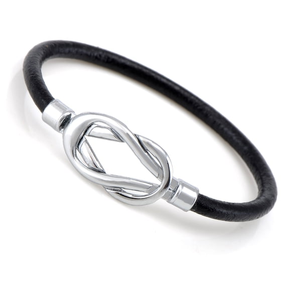 Gemini Unisex Leather Wristband Bracelets Valentine's Day Men, Women, Teens, Boys, Girls Gm052 8.5" , Color: Black