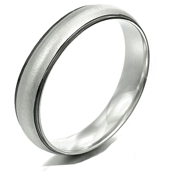 Gemini Unisex Two Tone Black Mix Silver Anniversary Wedding Titanium Ring width 4mm Valentine's Day Gift