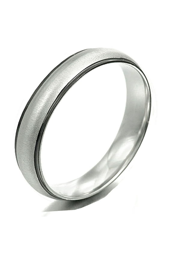 Unisex Two Tone Black Mix Silver Anniversary Wedding Titanium Ring width 4mm Valentine's Day Gift