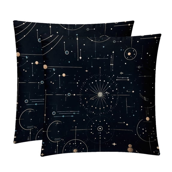 Gemini Velvet Pillow Inserts Set with Unique Patterns - 16x16, 18x18, 20x20 Inches - 2 Pack Decorative Throw Pillow Covers for Home Decor and More