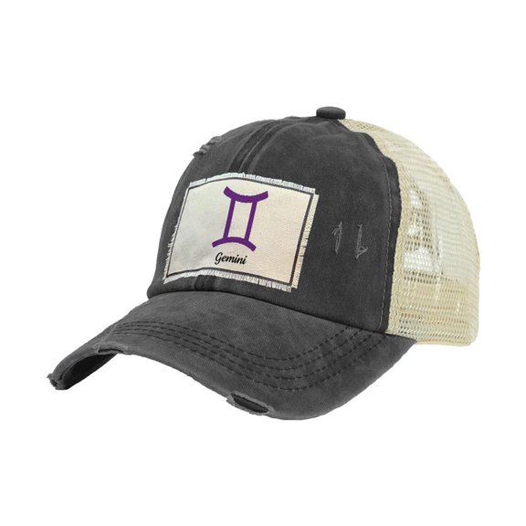 Gemini Vintage Distressed Trucker Adult Hat