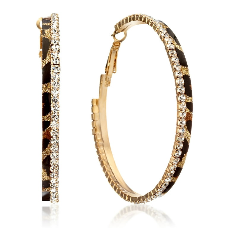 Leopard print hoops outlet
