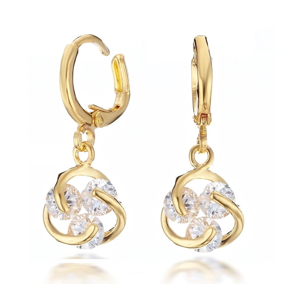 Gemini Women Cubic Zirconia Huggie Earrings for Ladies Birthday Gifts Valentine Day Christmas Gm065 Color Yellow Gold