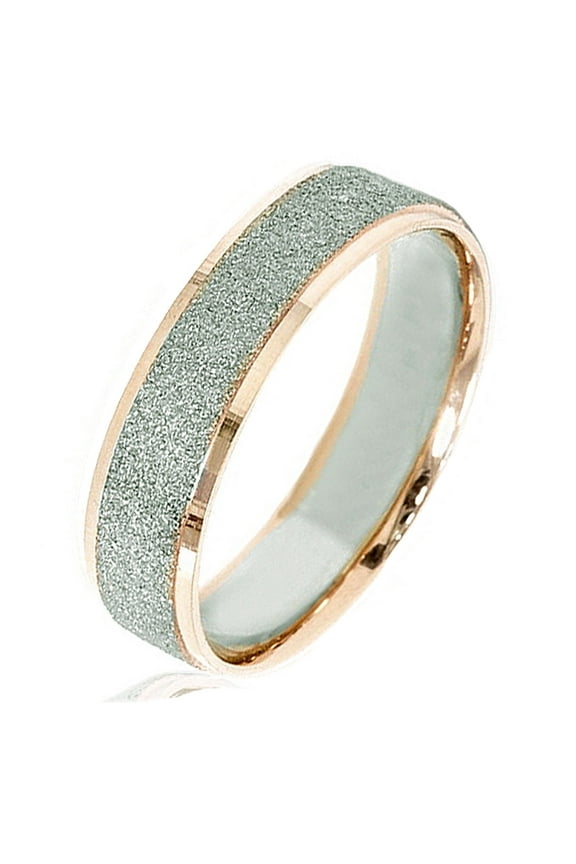 Women's 18K Gold Filled Anniversary Wedding Titanium Ring Width 5mm US Size 6.5 Valentine's Day Gift