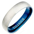 thumbnail image 1 of Gemini Women's Blue Two Tone Matte & Polish Anniversary Titanium Wedding Ring 5mm US Size 8.75 Valentine's Day Gift, 1 of 5