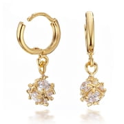 Gemini Womens Jewelry Gold Filled Swarovski Crystal Elements Sparkling Loop Earrings Valentines Day Sale Deal Gm062