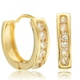 thumbnail image 1 of Gemini Women's Jewelry Yellow Gold Filled Hoop Small CZ Diamonds Earrings Valentine's Day Gifts Gift Gm070 1.6cm, 1 of 1
