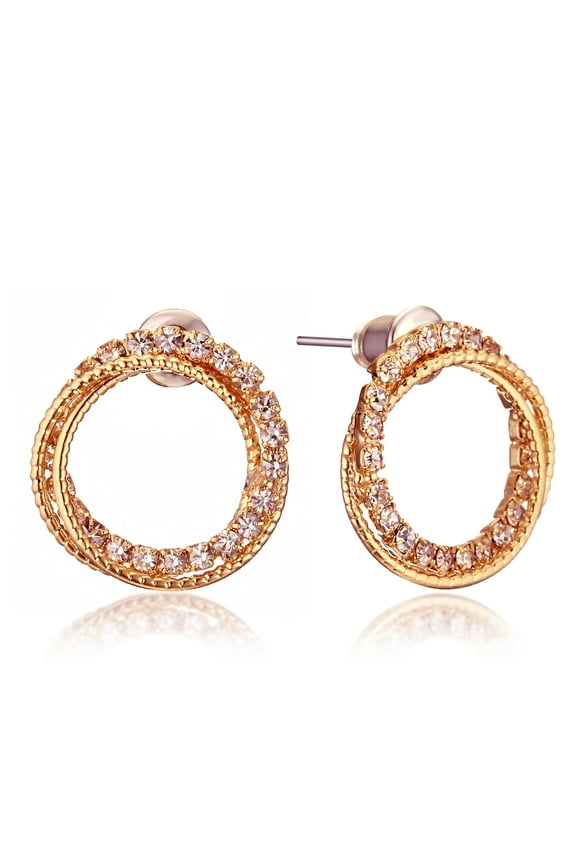 Women's Jewerly Round Swarovski Crystal Hoop Stud Earrings Gm131