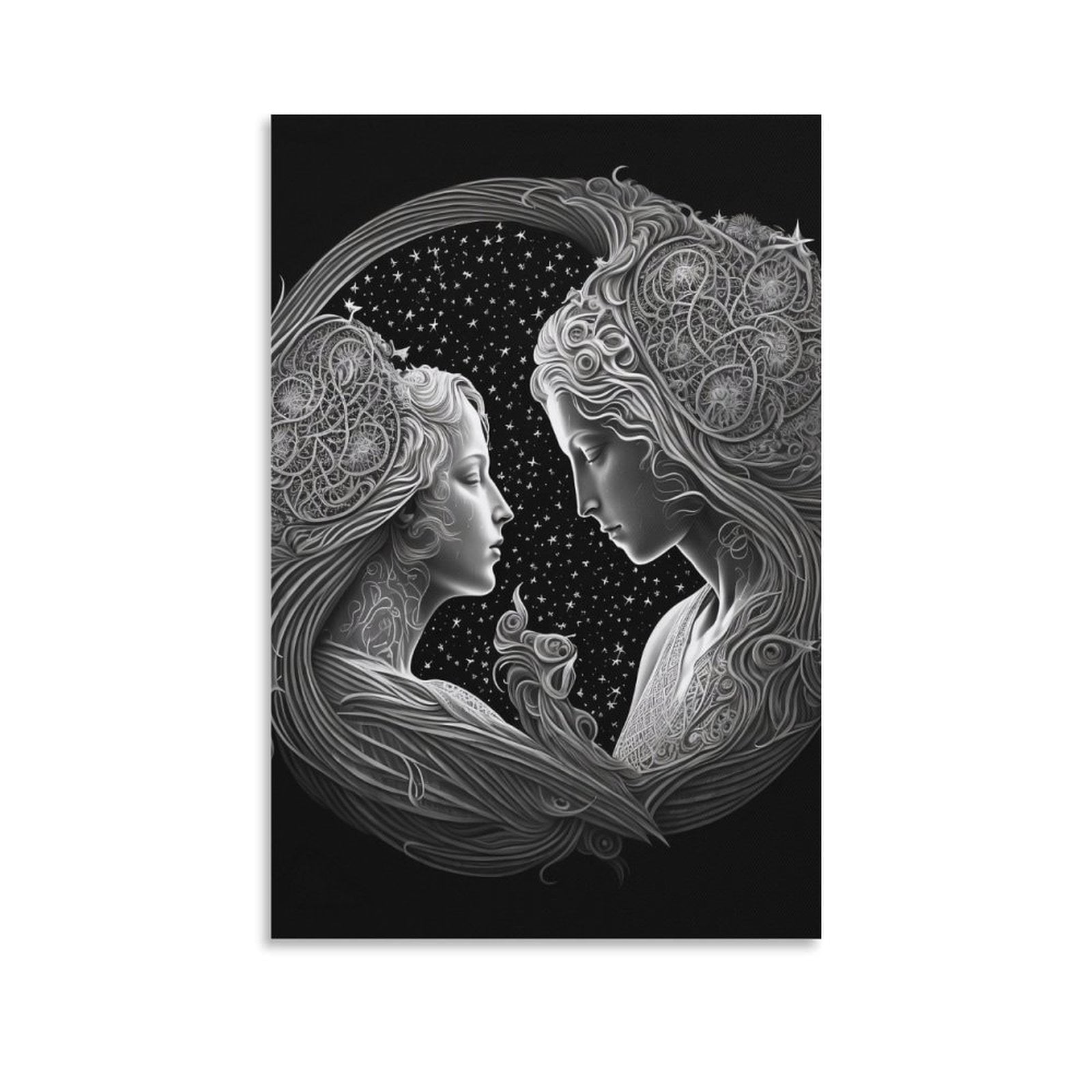 Gemini Zodiac Art Poster Room Aesthetic Poster Print Art Wall Painting ...