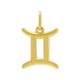thumbnail image 1 of Gemini Zodiac Charm Pendant - 10 Karat Soild Gold - Astrology Pendant - Great For Gifts - Dainty Charm - Great For Layering, 1 of 3