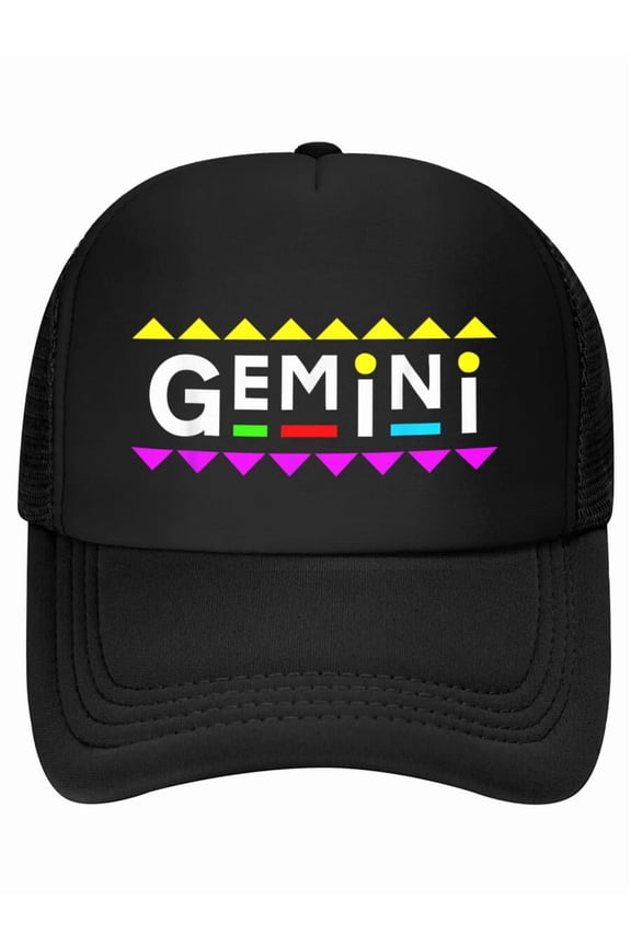 Gemini Zodiac Design 90s Style Baseball Cap