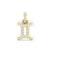 thumbnail image 1 of Gemini Zodiac Moissanite Pendant Necklace in 18kt Gold Over Sterling Silver, 1 of 2