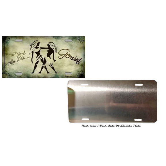 Gemini Zodiac Novelty Metal License Plate