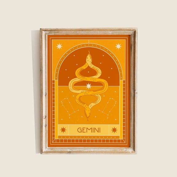 Gemini Zodiac Poster Celestial Wall Art
