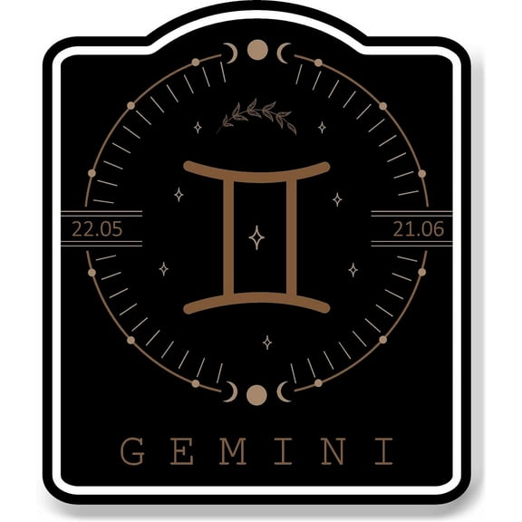 Gemini Zodiac Sign Astrology Horoscope BLACK Aluminum Composite Sign, 8.5"x10"
