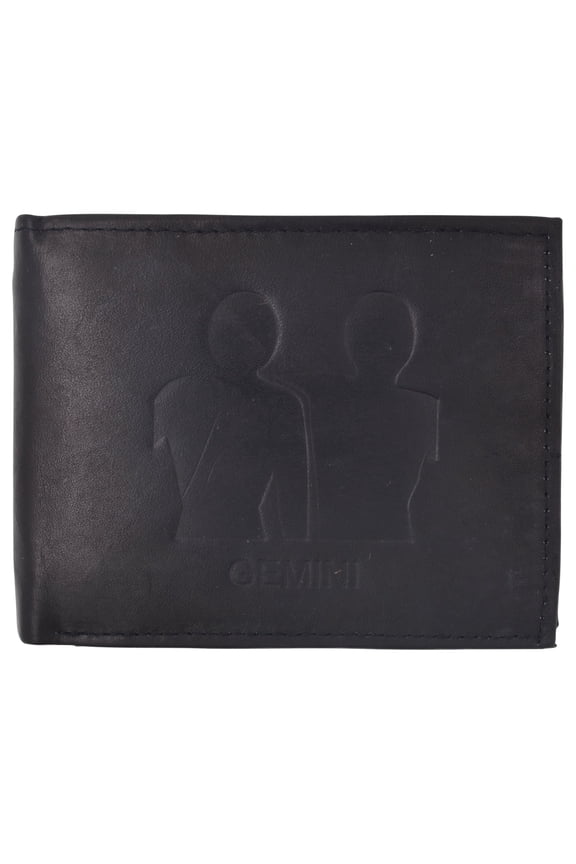 Gemini Zodiac Sign Bifold Trifold Genuine Leather Men's Wallets