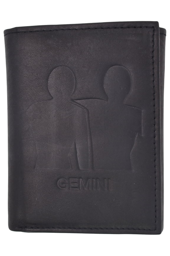 Gemini Zodiac Sign Bifold Trifold Genuine Leather Men's Wallets
