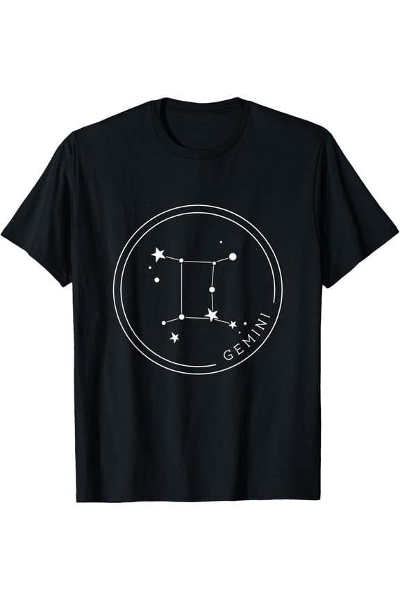 Gemini Zodiac Sign Constellation Gift Horoscope Men Women T-Shirt men and women can wear, black, white, gifts.