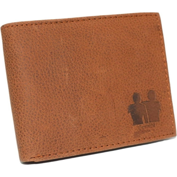Gemini Zodiac Sign Men's RFID Blocking Real Leather Bifold Trifold Wallet Bifold