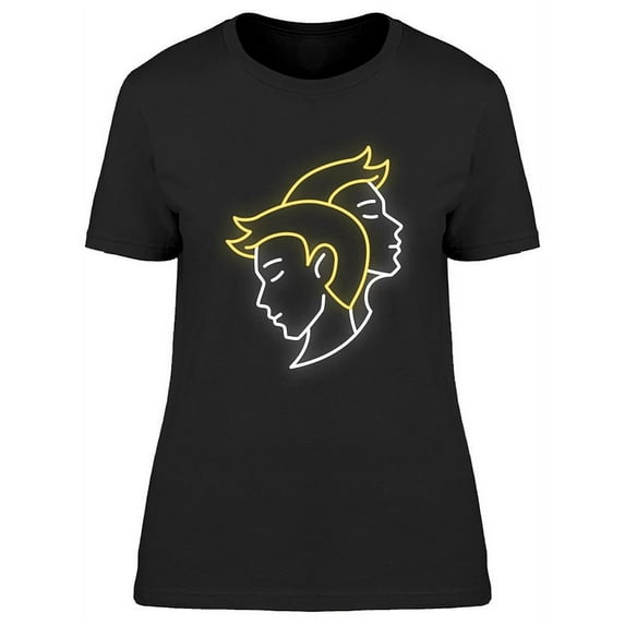 Gemini Zodiac Sign Neon T-Shirt Women -Image by Shutterstock, Female 3X-Large